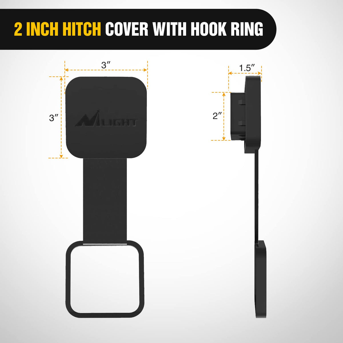 Nilight hitch cover installed protecting receiver from debris benefit
