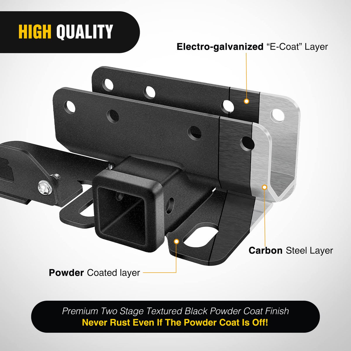 Nilight hitch mounted on Ford Bronco demonstrating bolt-on fit benefit