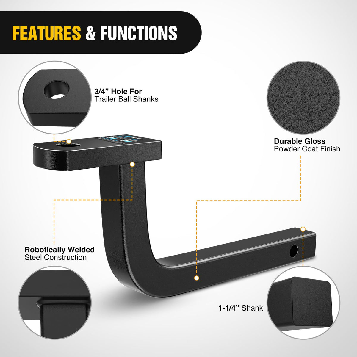 Nilight hitch pin and clip included for secure attachment and immediate use