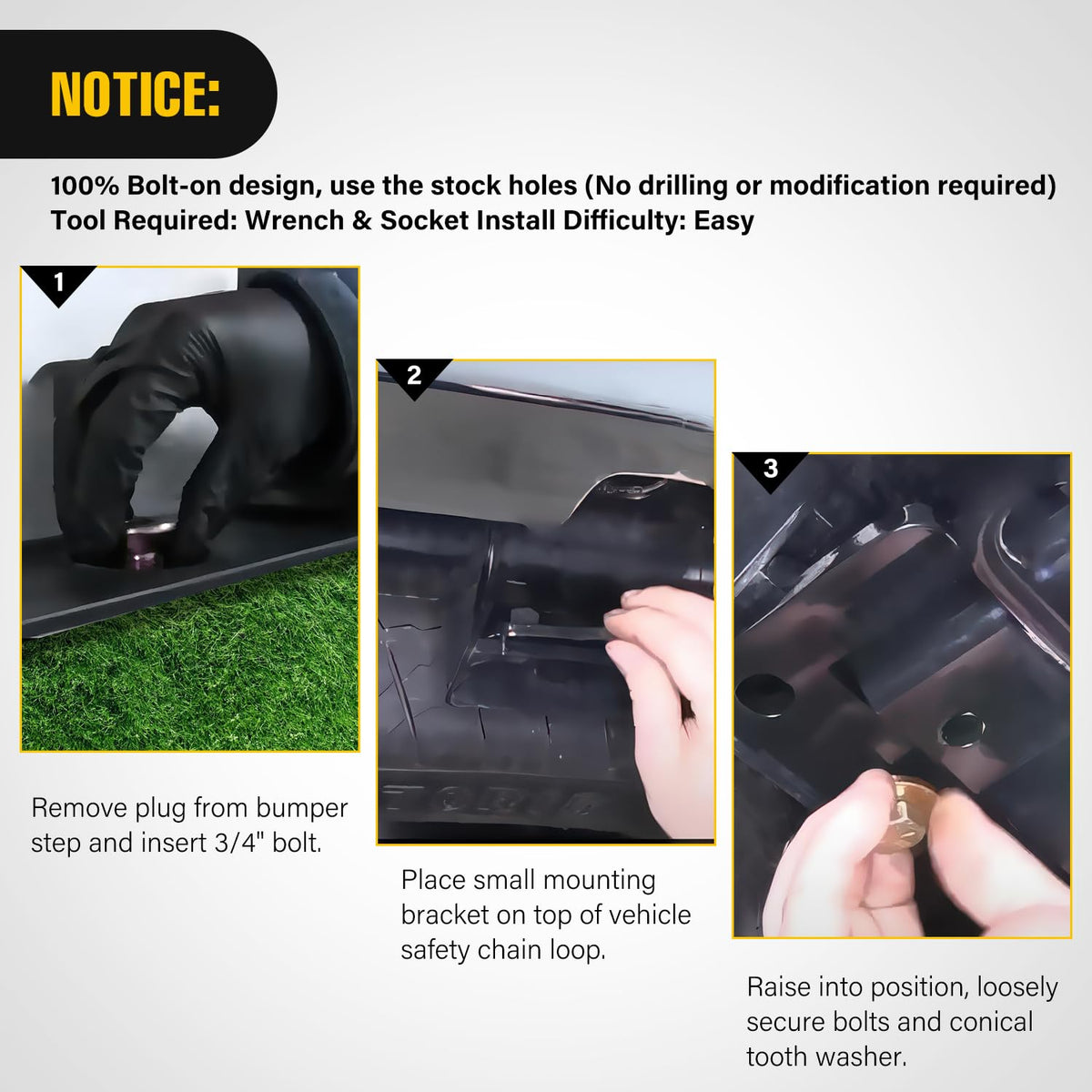 Nilight hitch receiver with cover installed keeping debris out benefit
