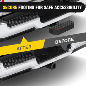 Nilight package photo with hitch step and 5/8 inch pin showing ready-to-install benefit