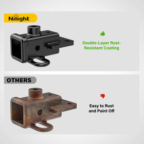 Nilight hitch with ball mount attached showing towing readiness benefit