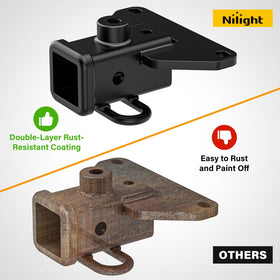 Nilight hitch with ball mount installed illustrating ready-to-tow capability