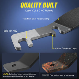 Nilight close-up of bracket texture and powder coat for corrosion protection