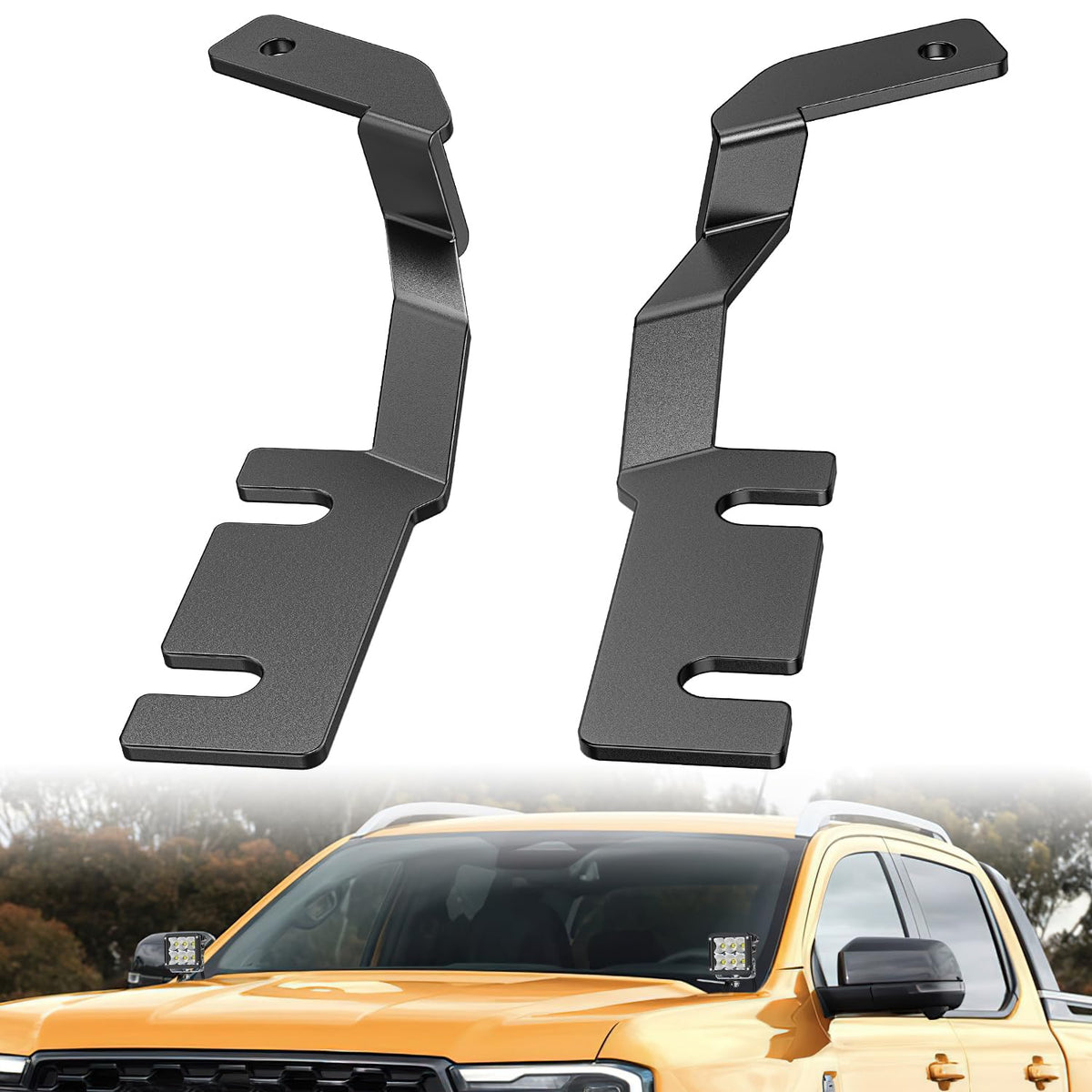 Nilight front view of hood brackets showing fit and finish benefit