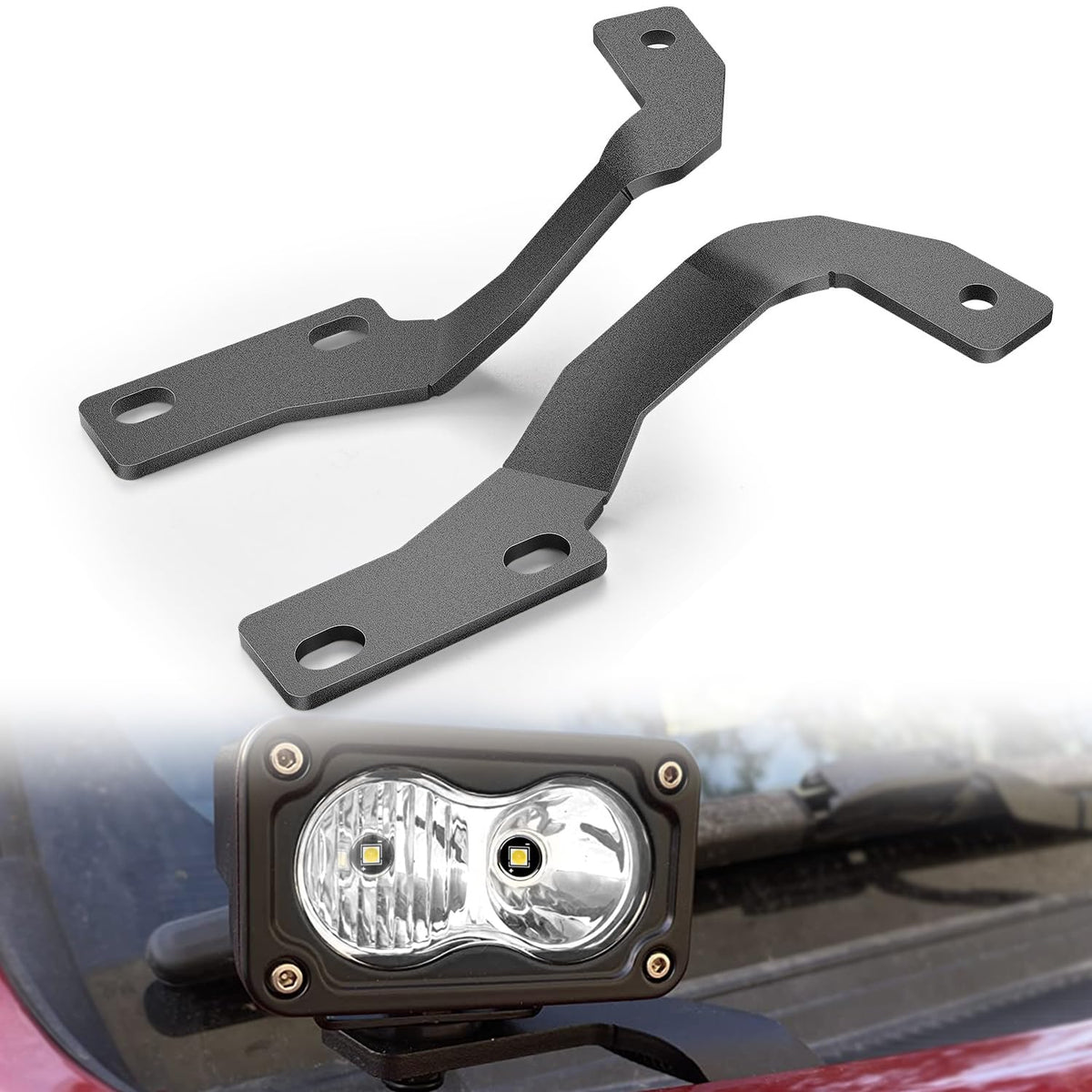 Nilight front hood ditch brackets showing fit and durable finish for neat mounting