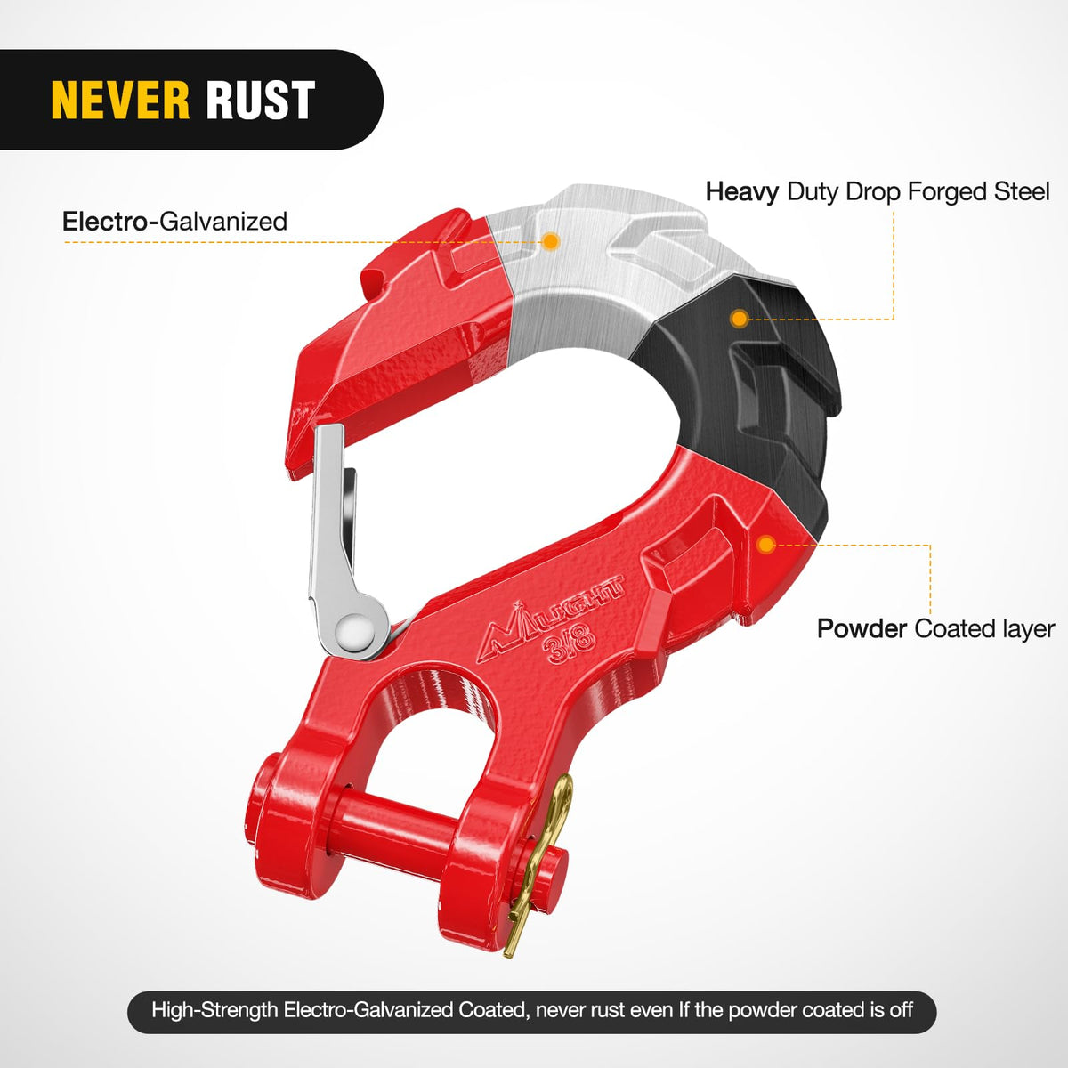 Nilight winch hook in different bright finishes highlighting visibility benefit