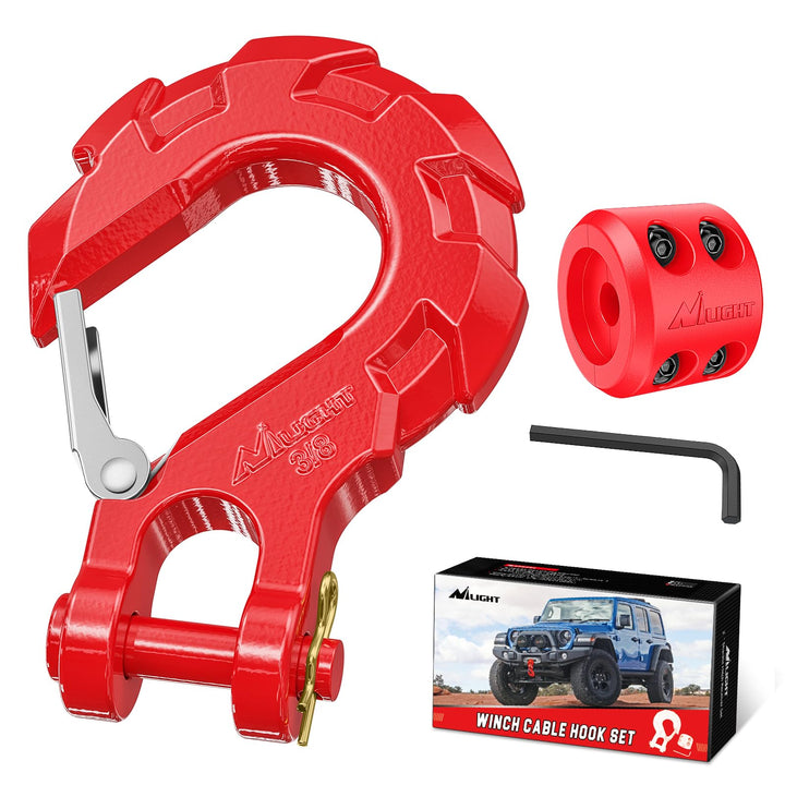 Nilight forged winch hook front view showing solid construction and benefit of reliability