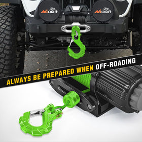 Nilight hook installed on winch cable demonstrating easy fit and compatibility