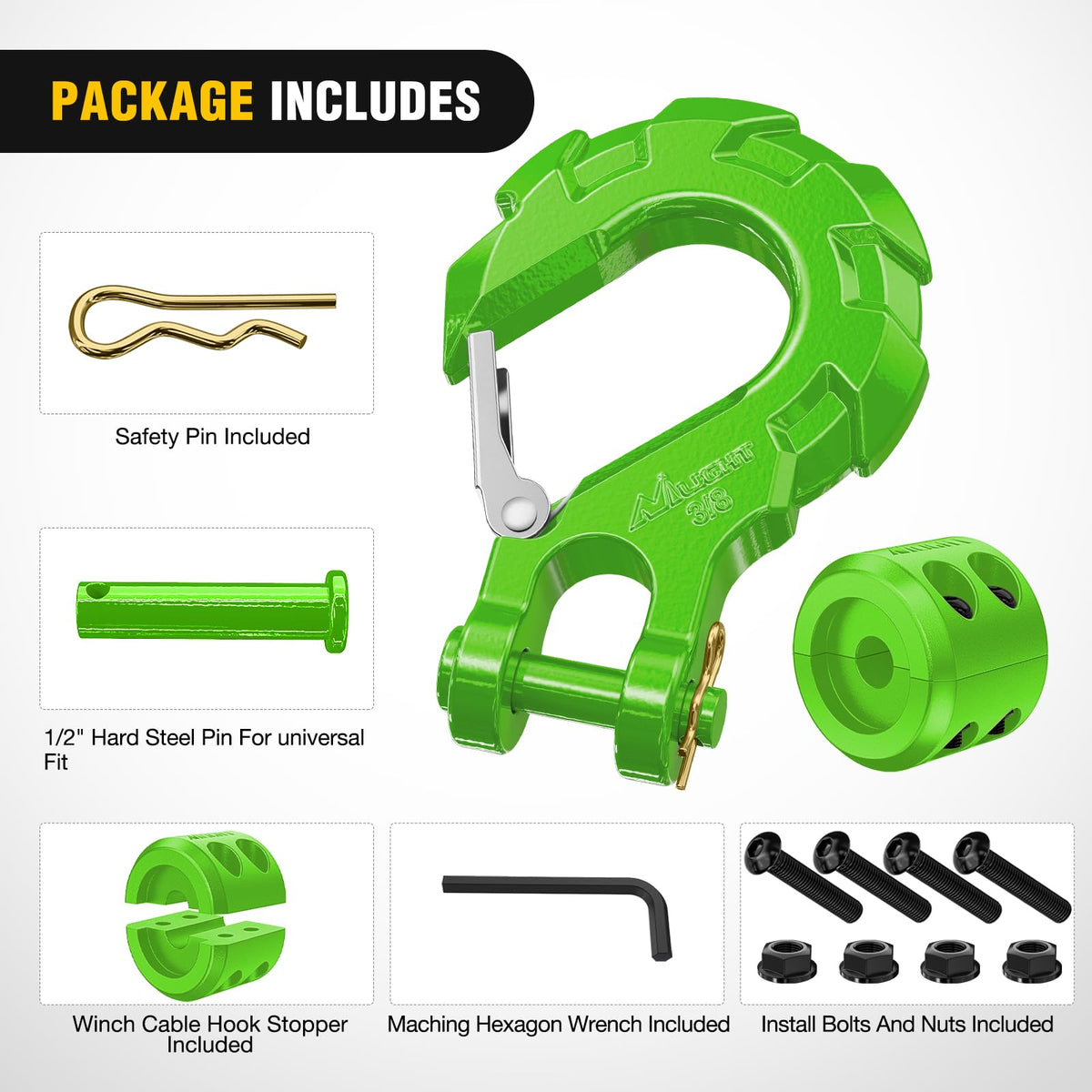 Nilight hook with silicone cable stopper protecting drum and reducing wear