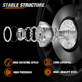 Nilight hub flange and 6-lug studs detail demonstrating precise wheel mounting