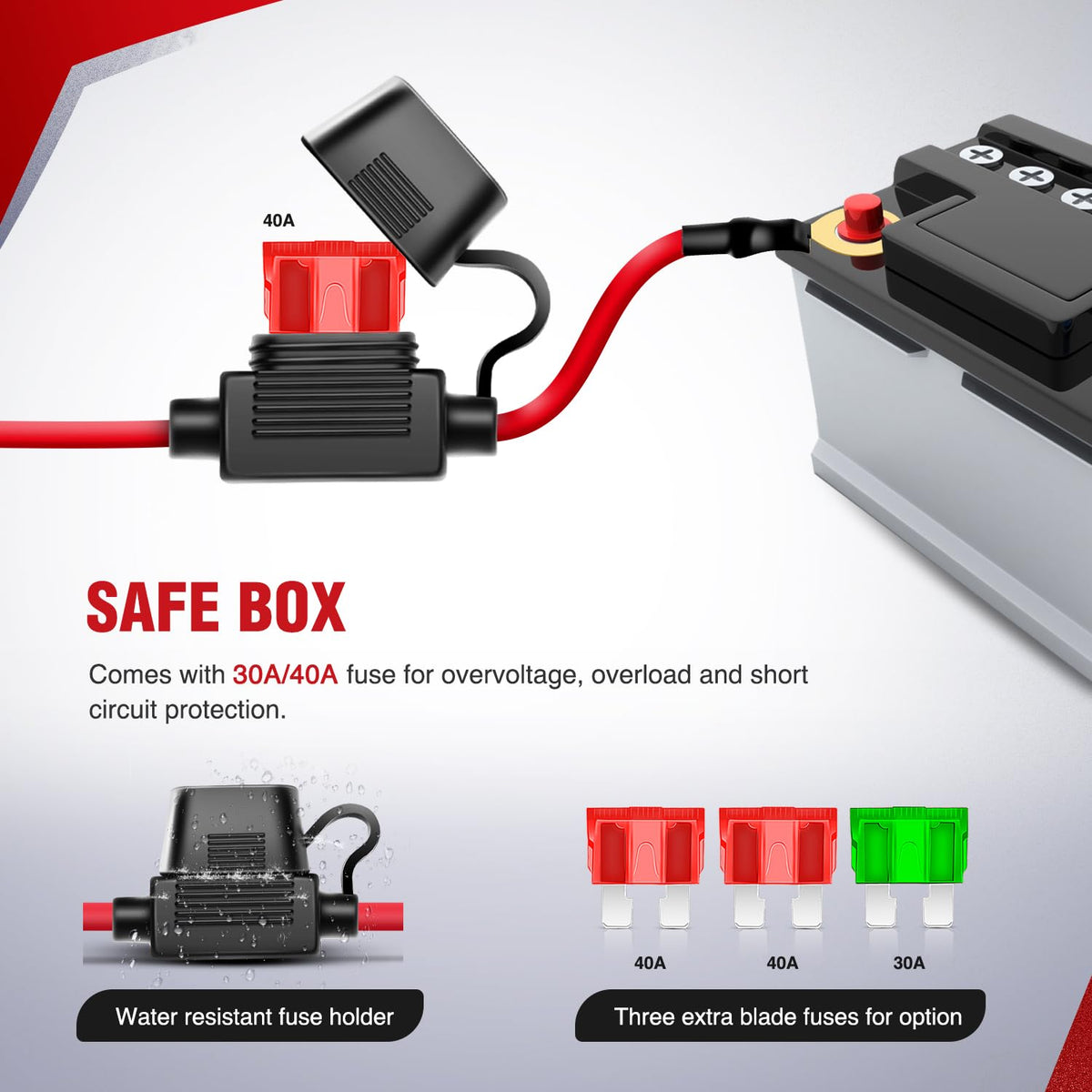 Nilight illuminated rocker switch close-up with red indicator for clear on/off status