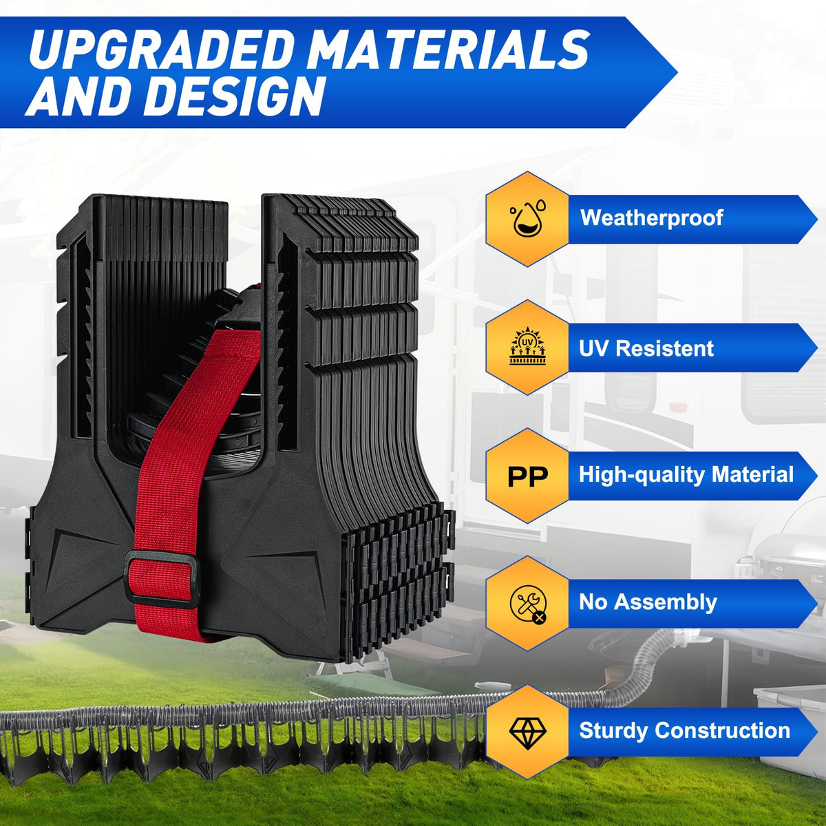 Nilight in-use at campsite routing hose around obstacle for smoother emptying