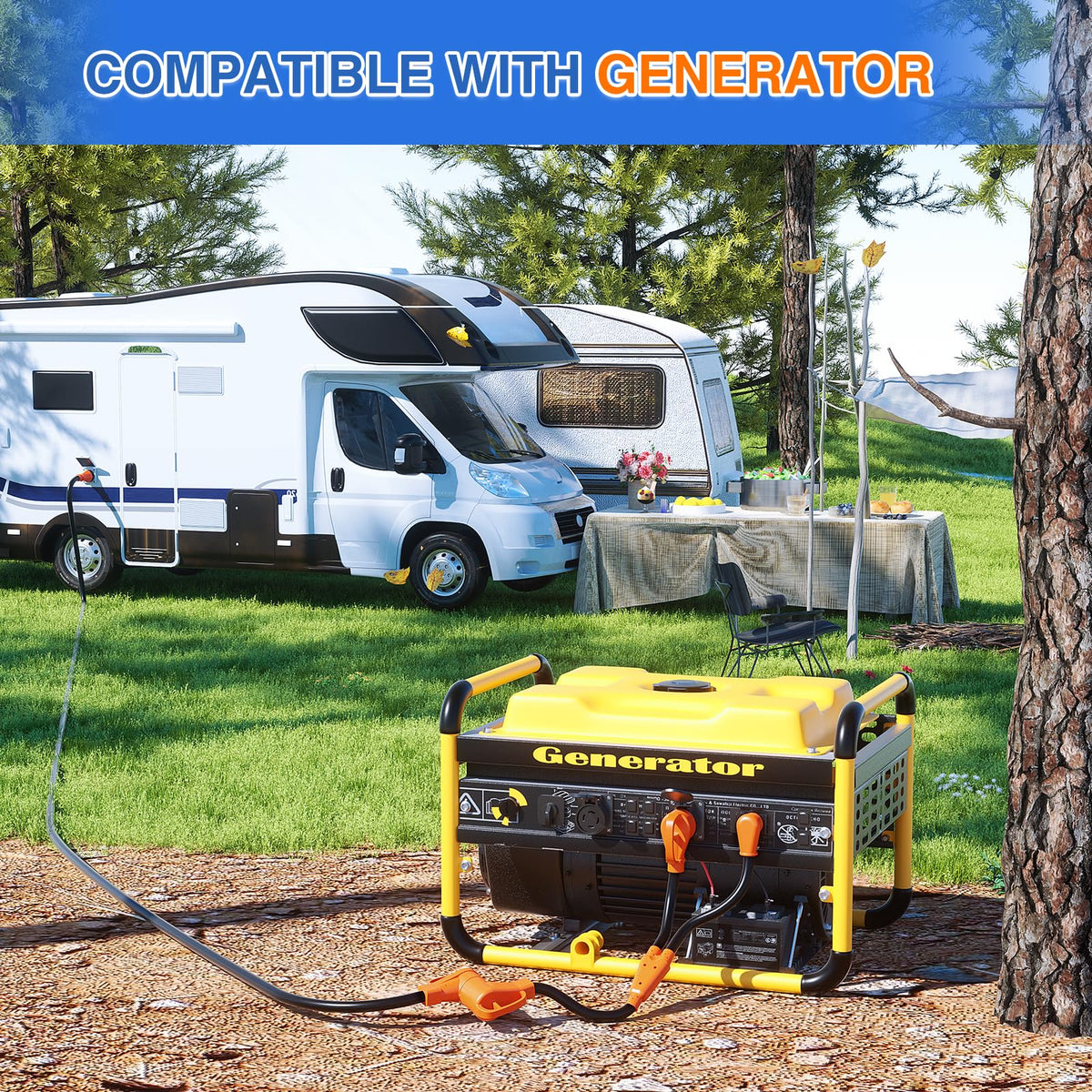 Nilight in-use at campsite connecting RV to park power for convenience