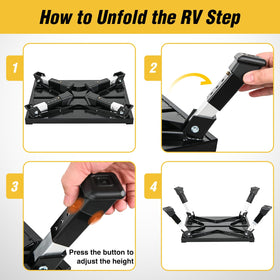 Nilight step in use by an RV door providing secure entry support
