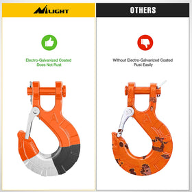 Nilight hook attached to Jeep winch during off-road recovery for safety