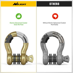 Nilight shackle in use on truck recovery providing a strong connection