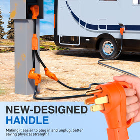 Nilight in use at RV campsite splitting pedestal power for two campers