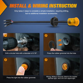 Nilight amber marker lights on trailer side enhancing visibility
