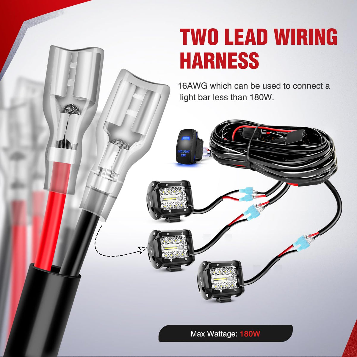 Nilight inline blade fuse and spade connectors protecting circuits and easing hookup