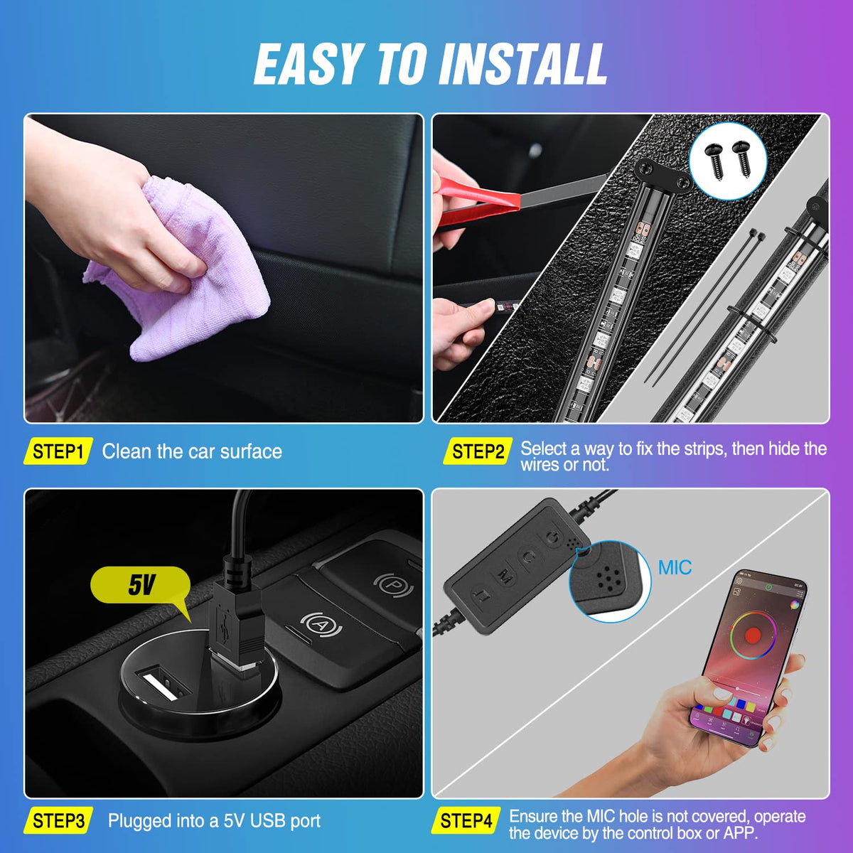 Nilight adhesive and cable tie installation detail for secure mounting
