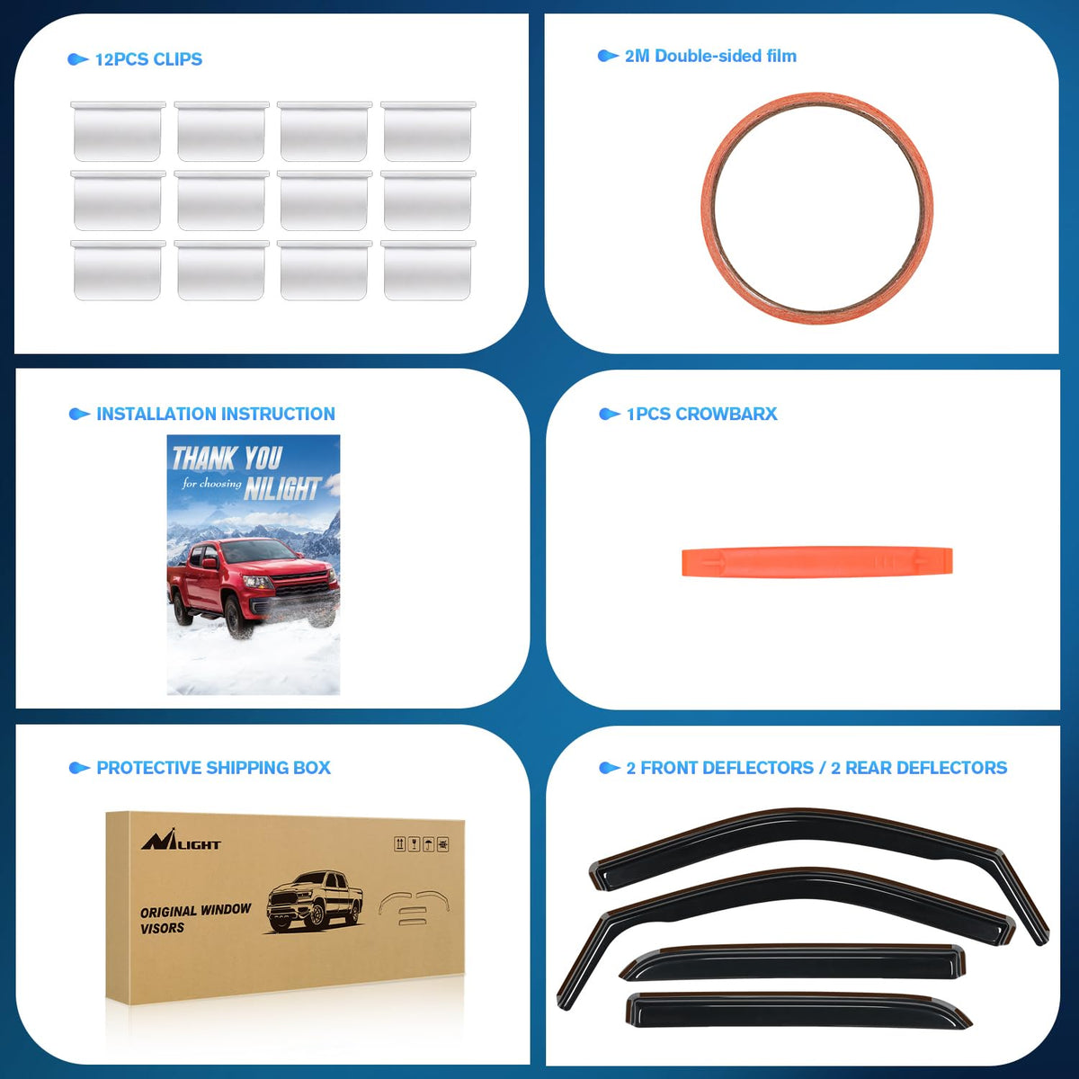 Nilight hardware pack with clips and pry tool, makes installation easy