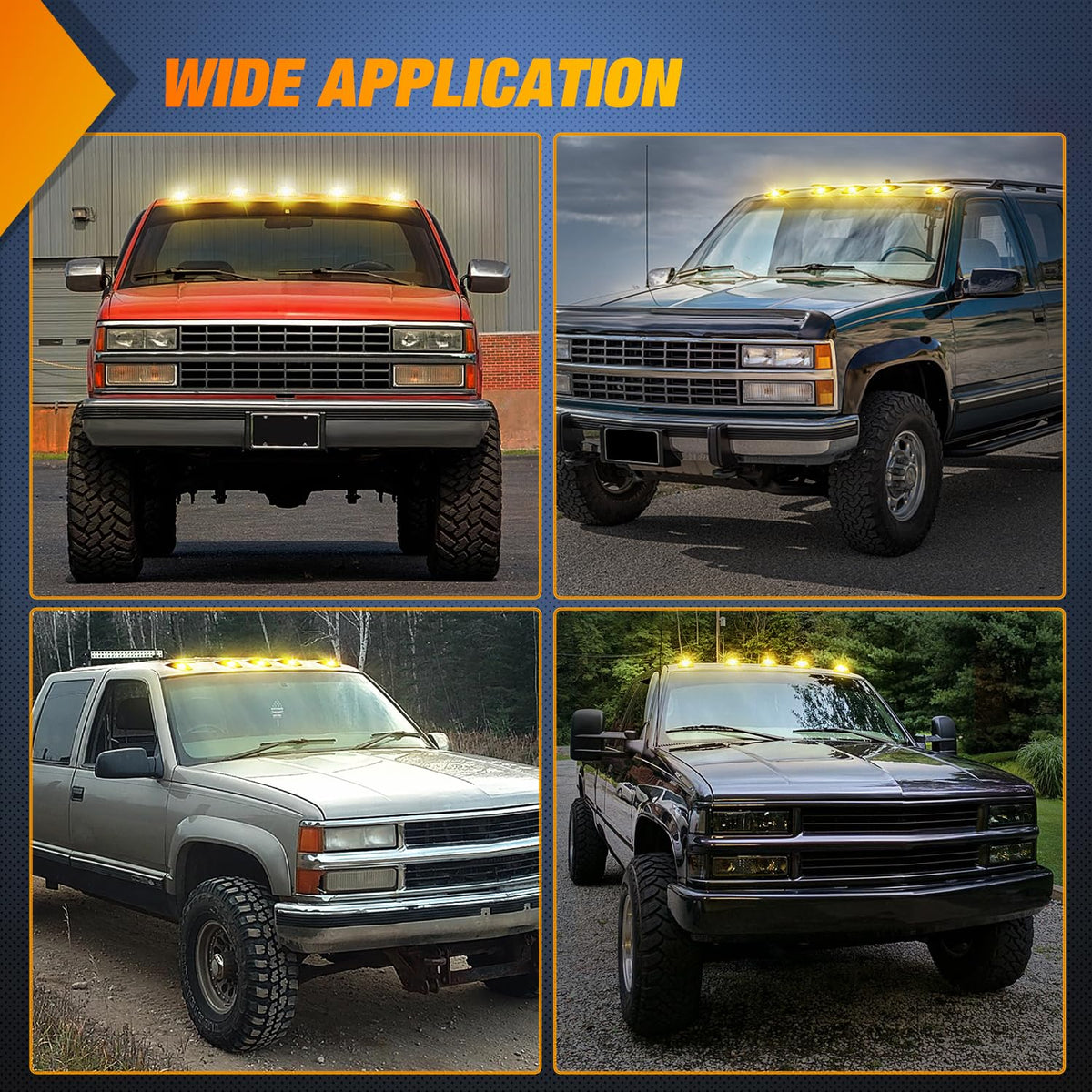 Nilight installed at night producing clear amber glow for visibility