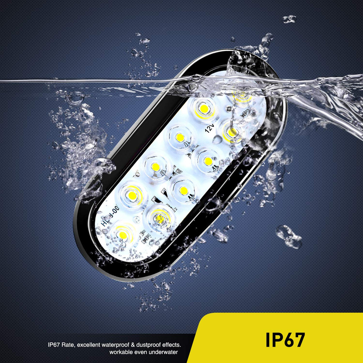 Nilight installed on trailer at night showing powerful white backup illumination for safety