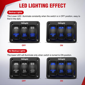 Nilight switch panel mounted on truck dash providing tidy control for auxiliary lights