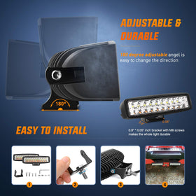 Nilight mounted on UTV bumper demonstrating wide flood coverage for off-road work