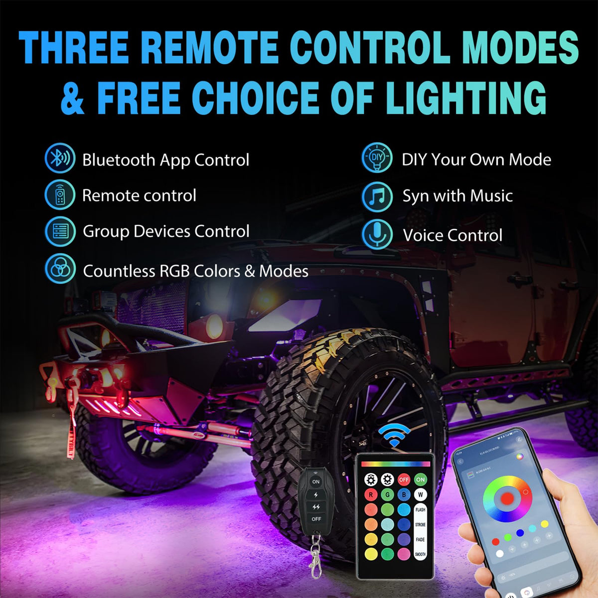 Nilight installed under vehicle showing wheel well coverage and improved visibility benefit