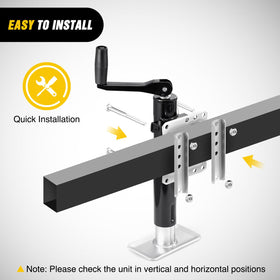Nilight jack fully extended in use to lift trailer coupler