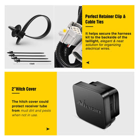 Nilight size comparison scale showing 2 inch receiver for accessory compatibility