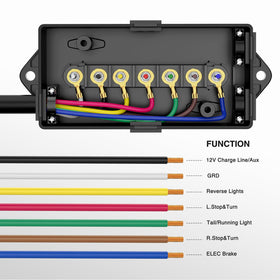 Nilight junction box top view with color-marked poles for fast wiring identification