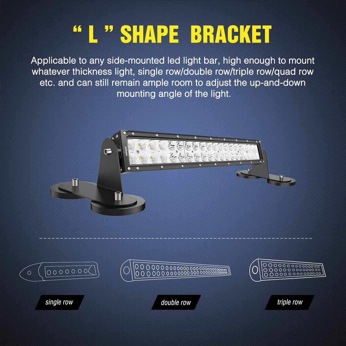 Nilight L-bracket detail demonstrating sturdy stainless-steel support