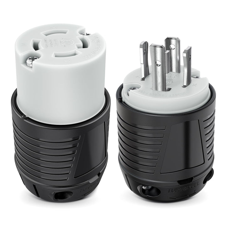 Nilight front view of L14-30 plug set showing secure connection benefit