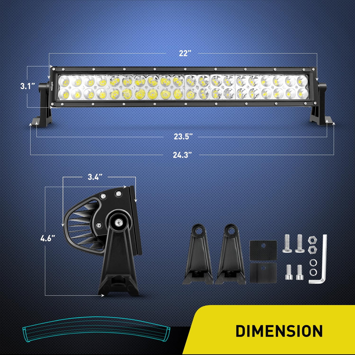 Nilight curved profile demonstrating wider side illumination for safer off-road turns