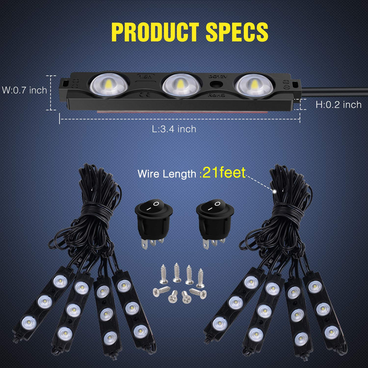 Nilight close-up of LED pod highlighting bright SMD 2835 LEDs benefit