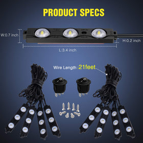 Nilight close-up of LED pod highlighting bright SMD 2835 LEDs benefit