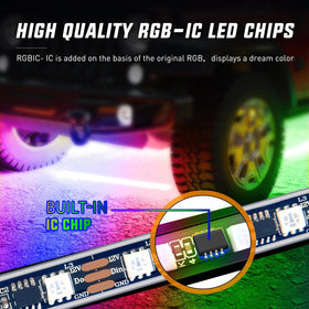 Nilight close-up of 5050 SMD LEDs and RGB-IC chips for vivid effects