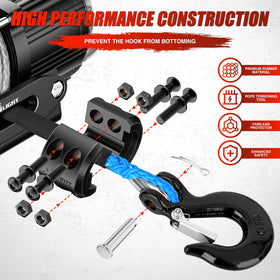 Nilight rope laid beside measuring tape showing 50ft length and reach advantage for recoveries