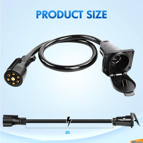 Nilight cable next to ruler showing 3ft length for improved reach and convenience