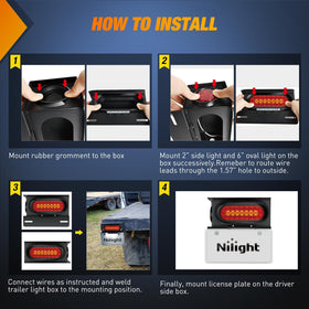 Nilight 3-LED license plate light closeup illuminating plate area for improved identification