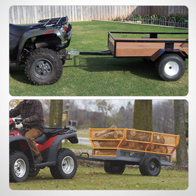 Nilight on ATV towing a small trailer, practical outdoor towing use