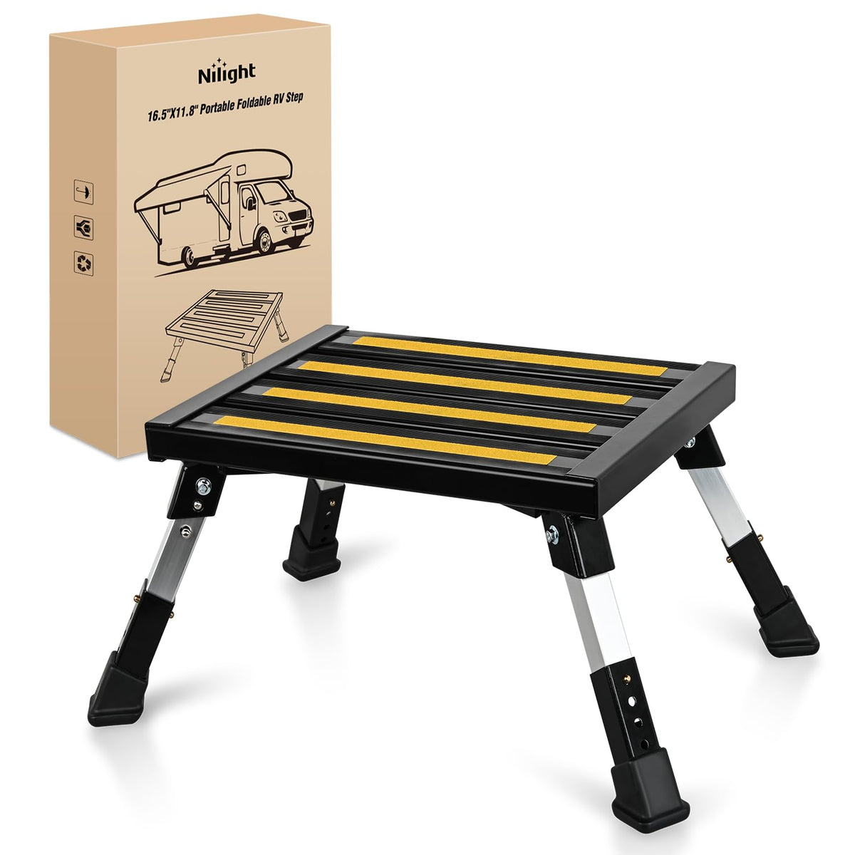 Nilight at a campsite used as a step offering convenience outdoors