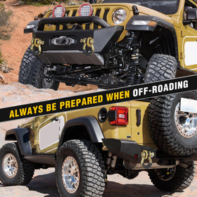Nilight shackles on a Jeep in an off-road recovery scene showing reliability