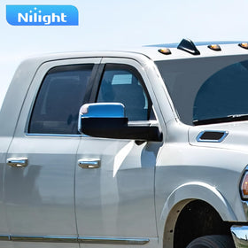 Nilight visors installed on Ram Crew Cab, clean factory-like appearance