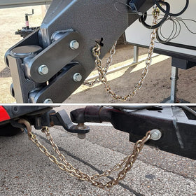Nilight trailer towing lifestyle shot showing chains protecting trailer during transit