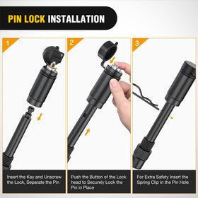 Nilight included keyed pin lock and 5/8" pins illustrating theft deterrent and security