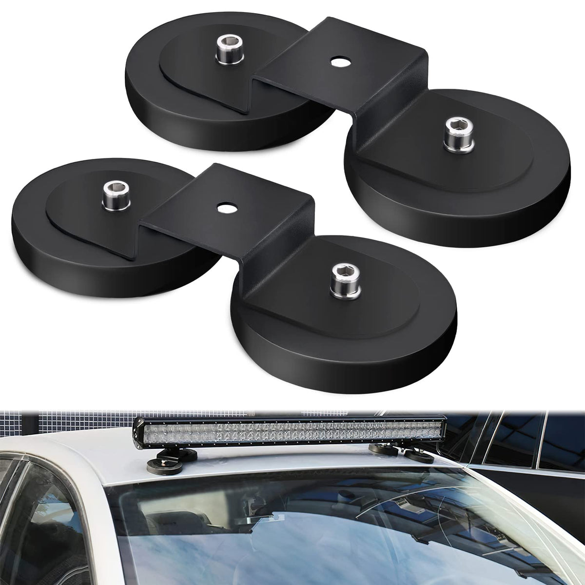 Nilight front view of magnetic base showing secure mounting advantage